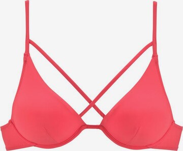 LASCANA T-Shirt Bikini-Top in Pink: predná strana