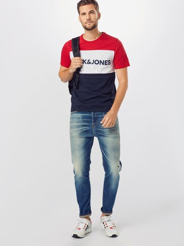 raudona JACK & JONES Standartinis modelis Marškinėliai