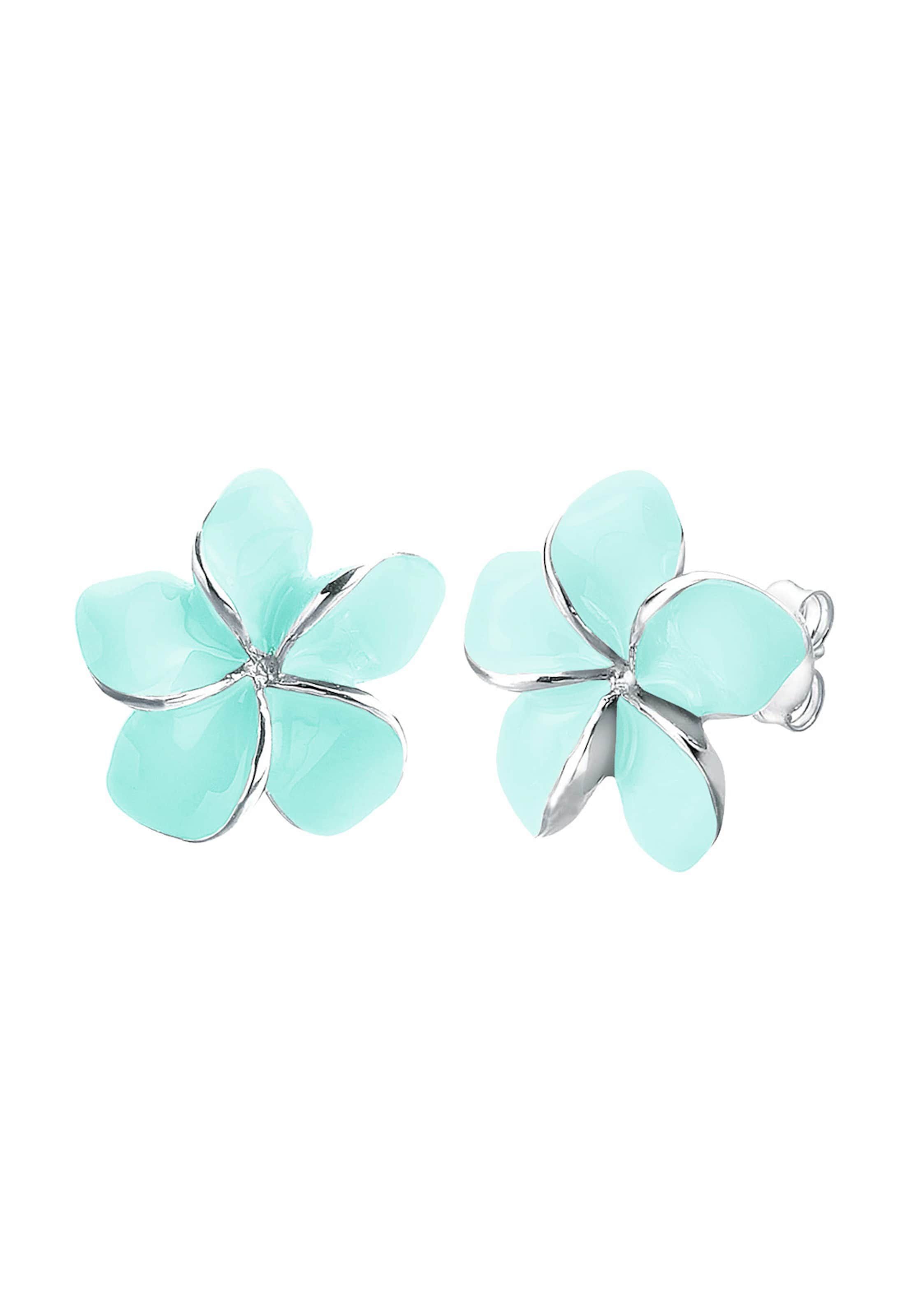 ELLI Earrings 'Frangipani Blüte' in Blue: front