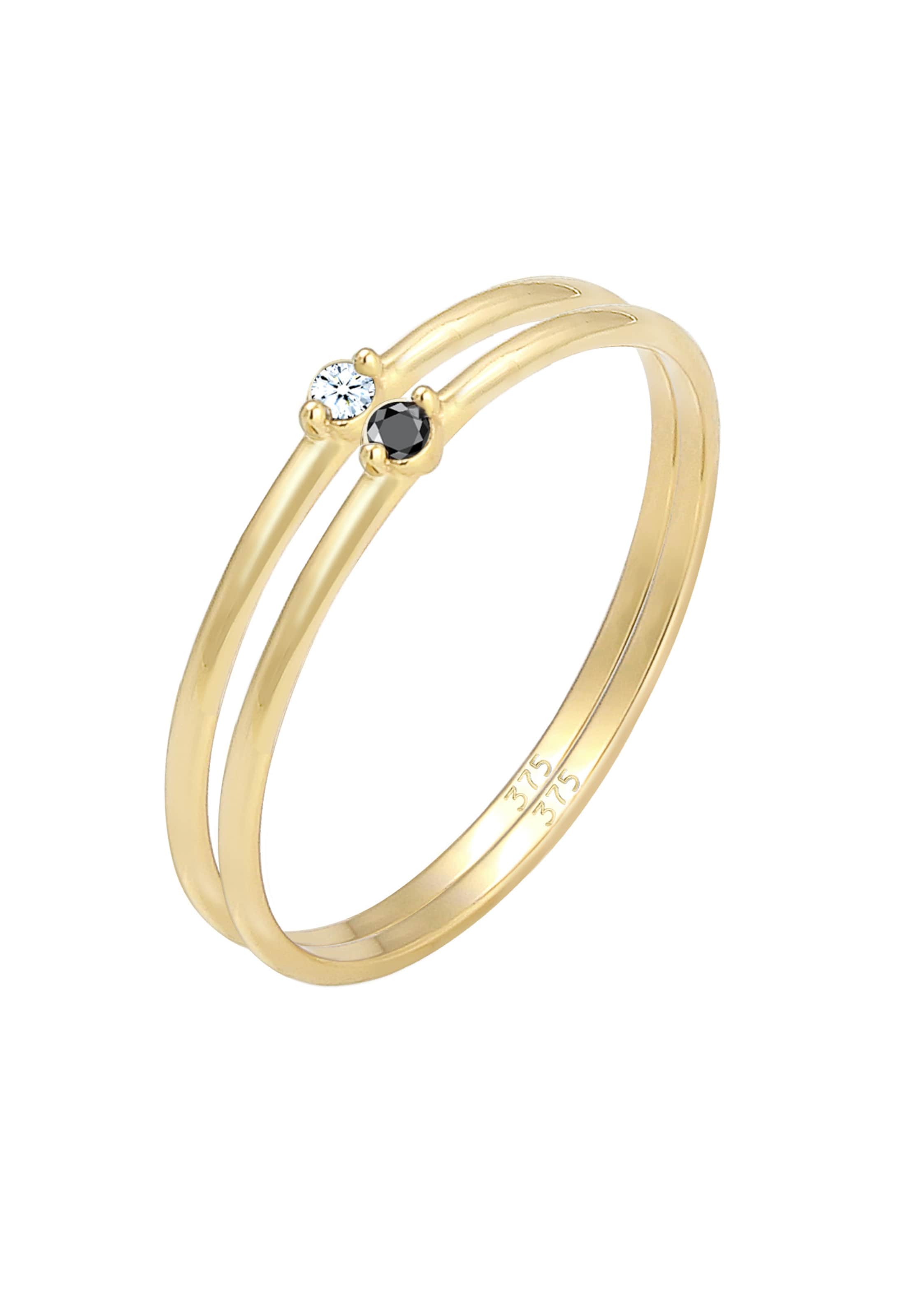 ELLI PREMIUM Ring in Schwarz: Vorderseite