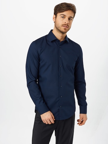 Coupe slim Chemise business SEIDENSTICKER en bleu : devant