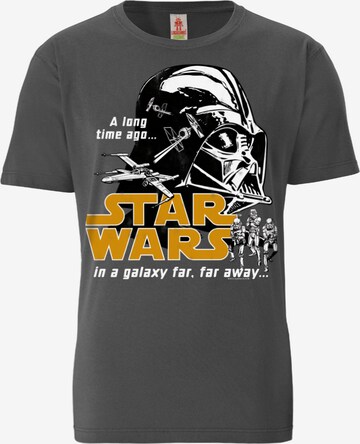 LOGOSHIRT T-Shirt "Krieg der Sterne" in Grau: predná strana