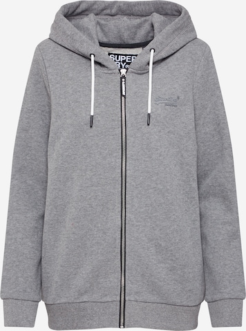 Veste de survêtement Superdry en gris : devant