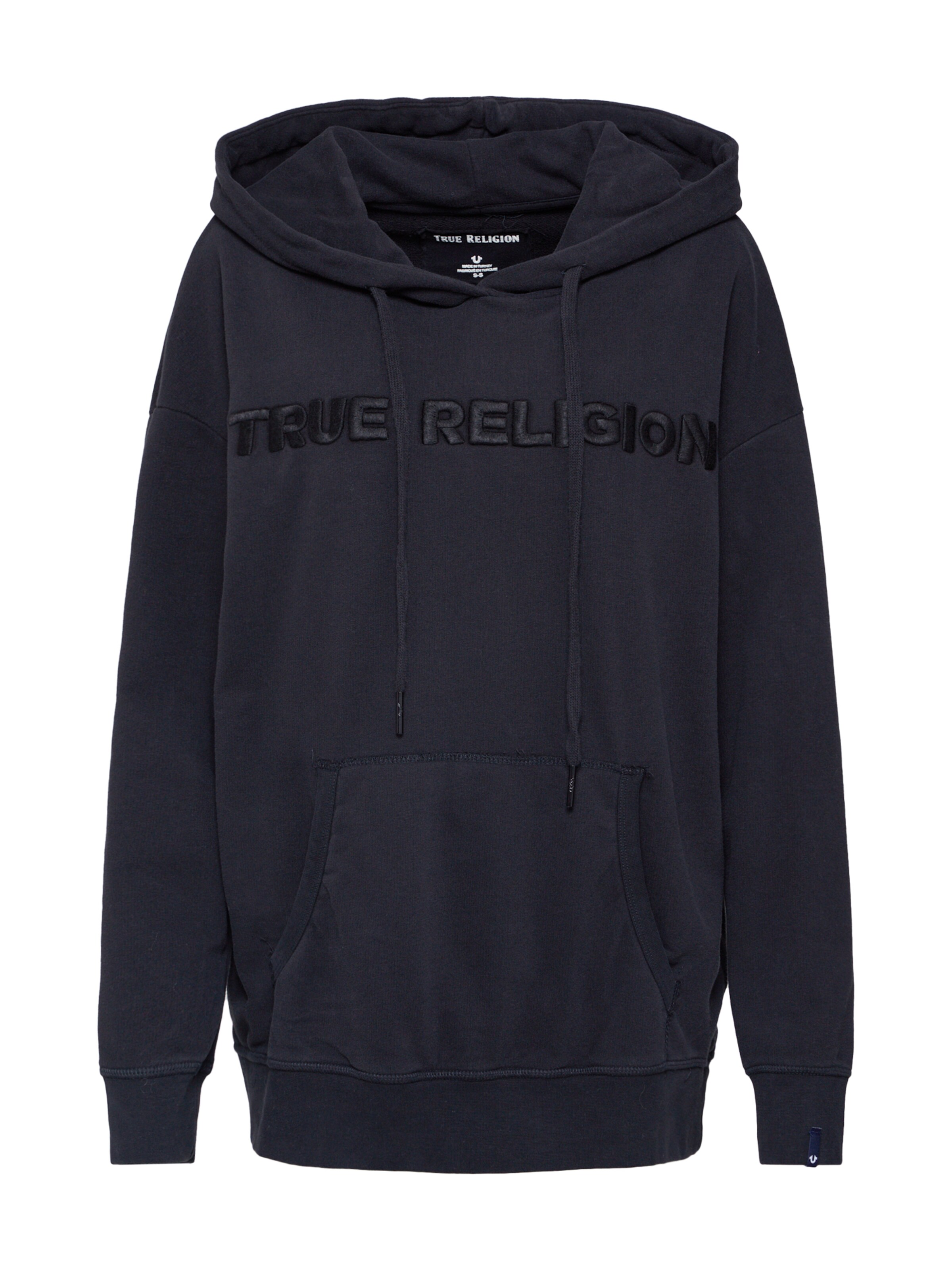 True Religion - Sweatshirt 'CREW SWEAT FLEECE' in de kleur Zwart