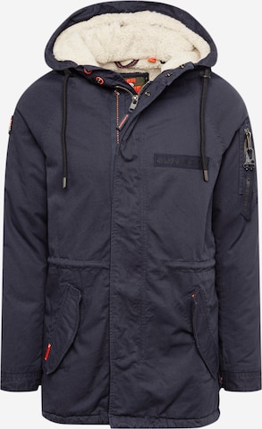 Superdry Winterparka 'Aviator' in Blauw: voorkant