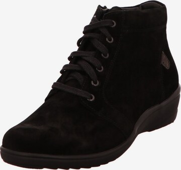 Ganter Lace-Up Ankle Boots in Black: front
