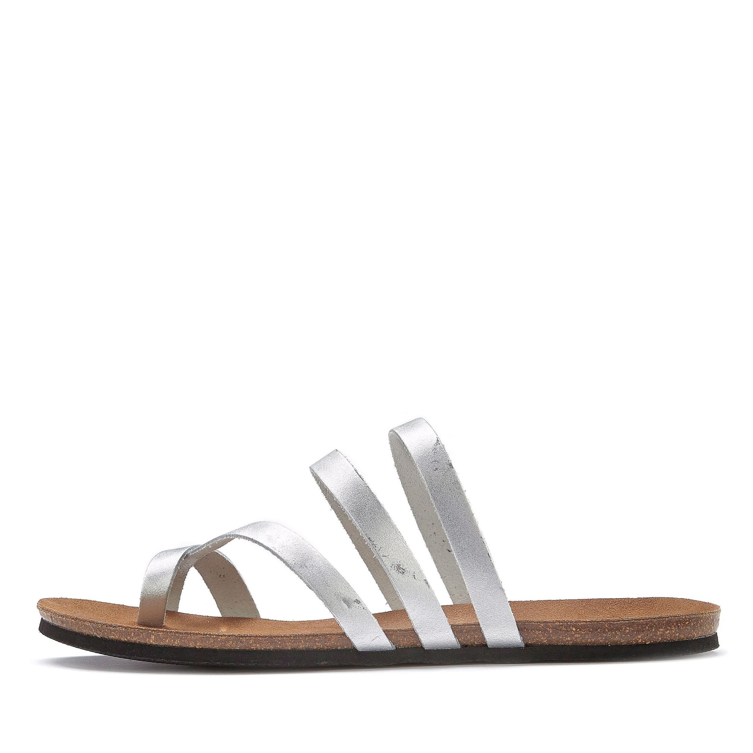 LASCANA T-Bar Sandals in Silver: front