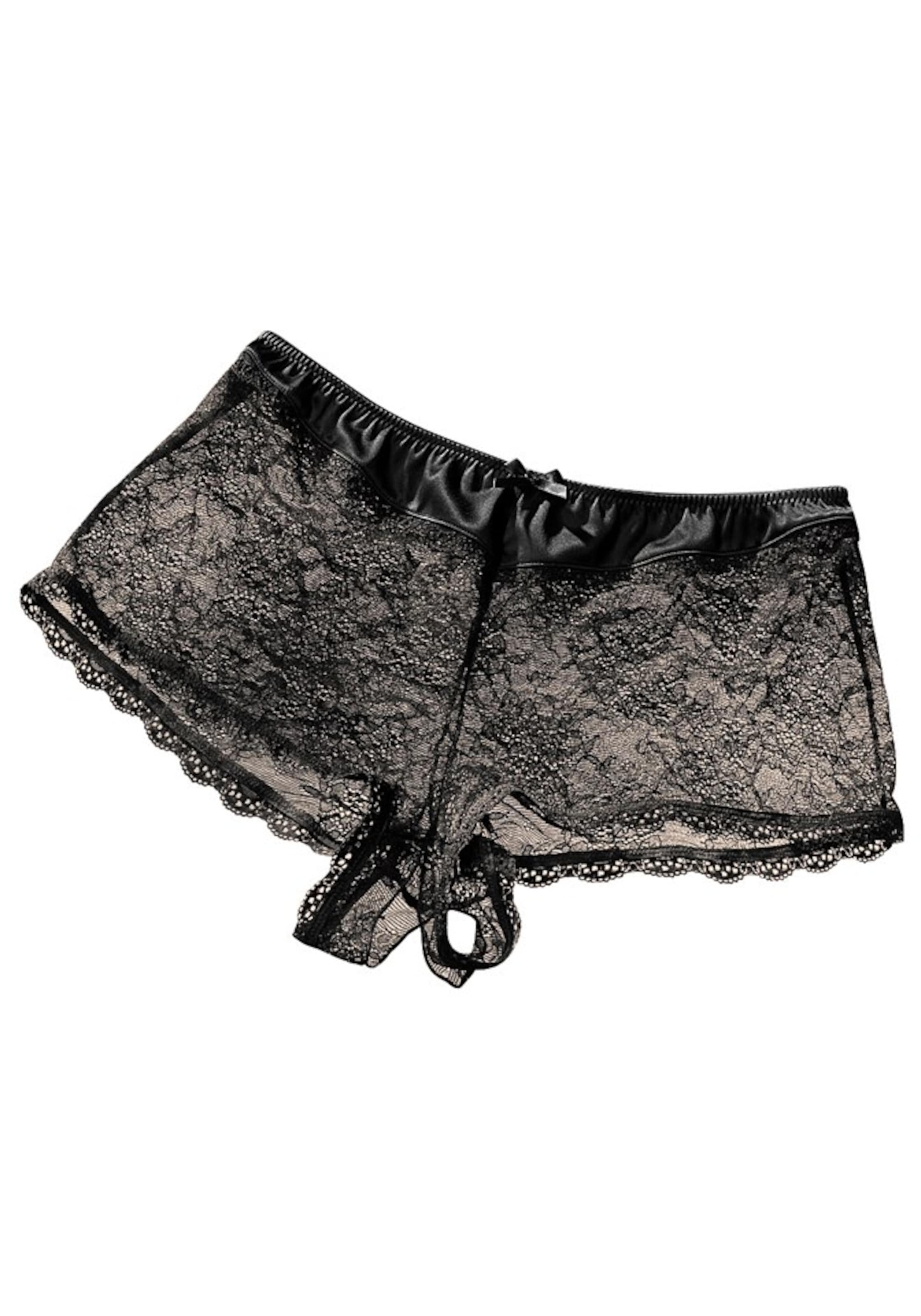 PETITE FLEUR GOLD Knicker ouvert in Schwarz: Vorderseite