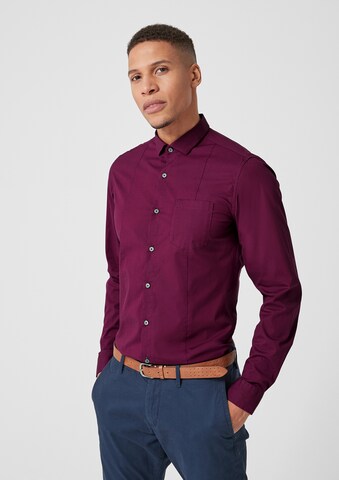 s.Oliver Slim Fit Hemd in Lila: predná strana