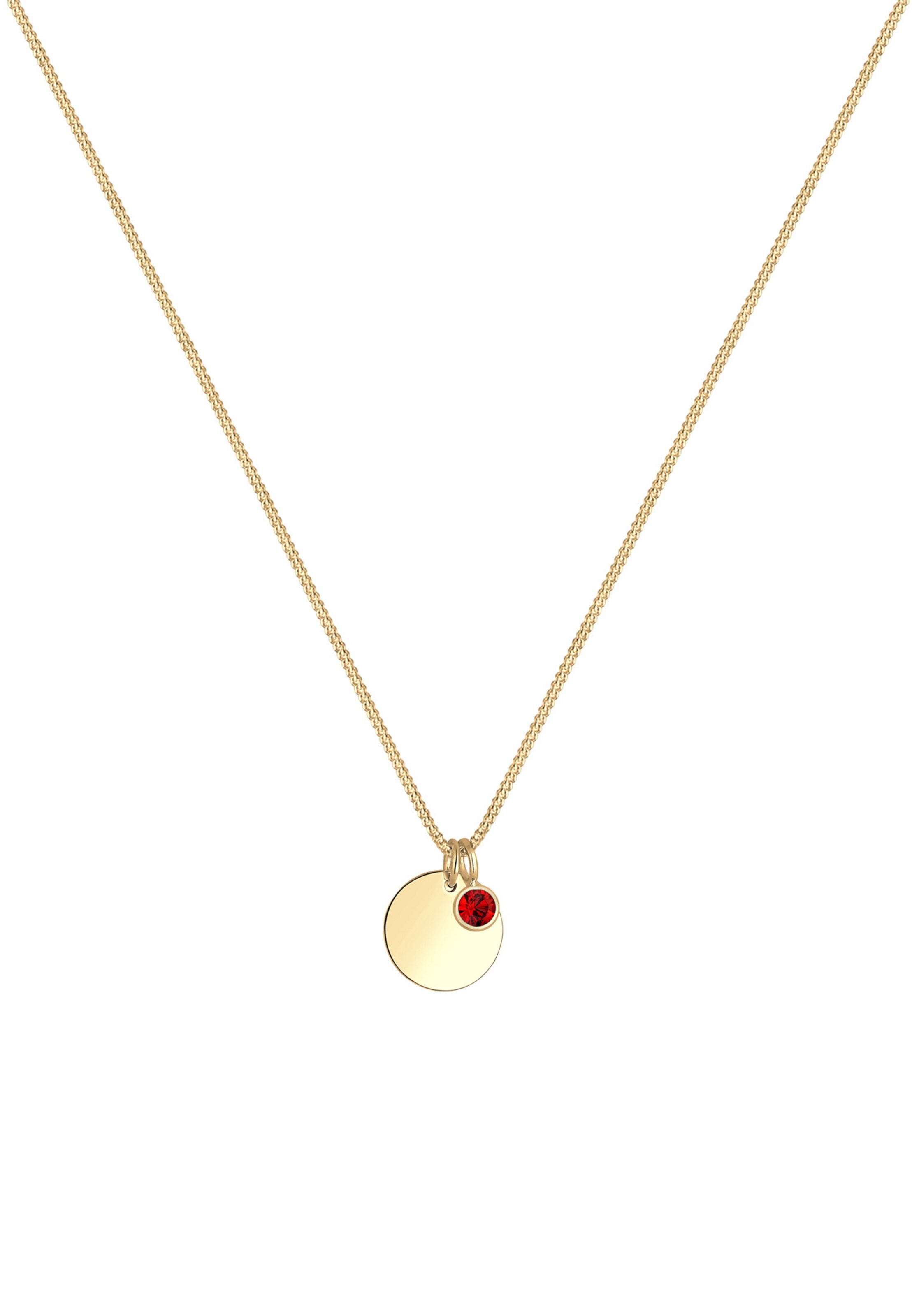 ELLI Halskette 'Geburtsstein' in Gold: Vorderseite