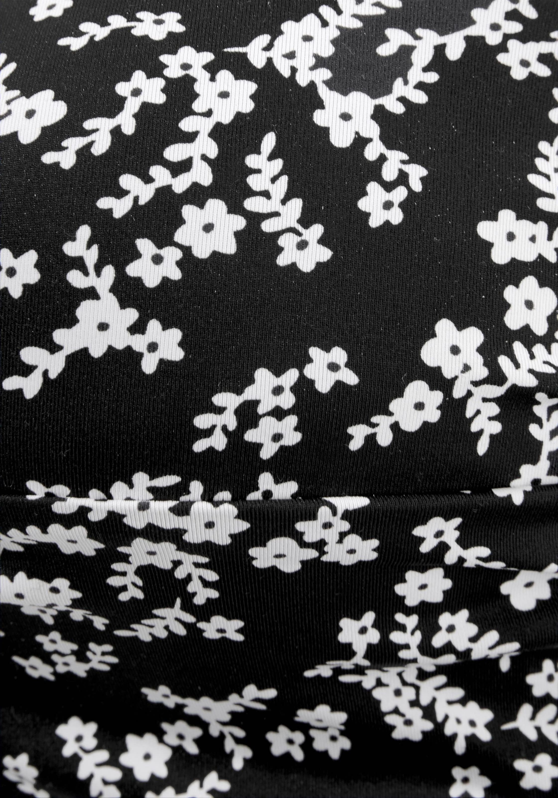 LASCANA Balconette Bikini Top 'Meadow' in Black