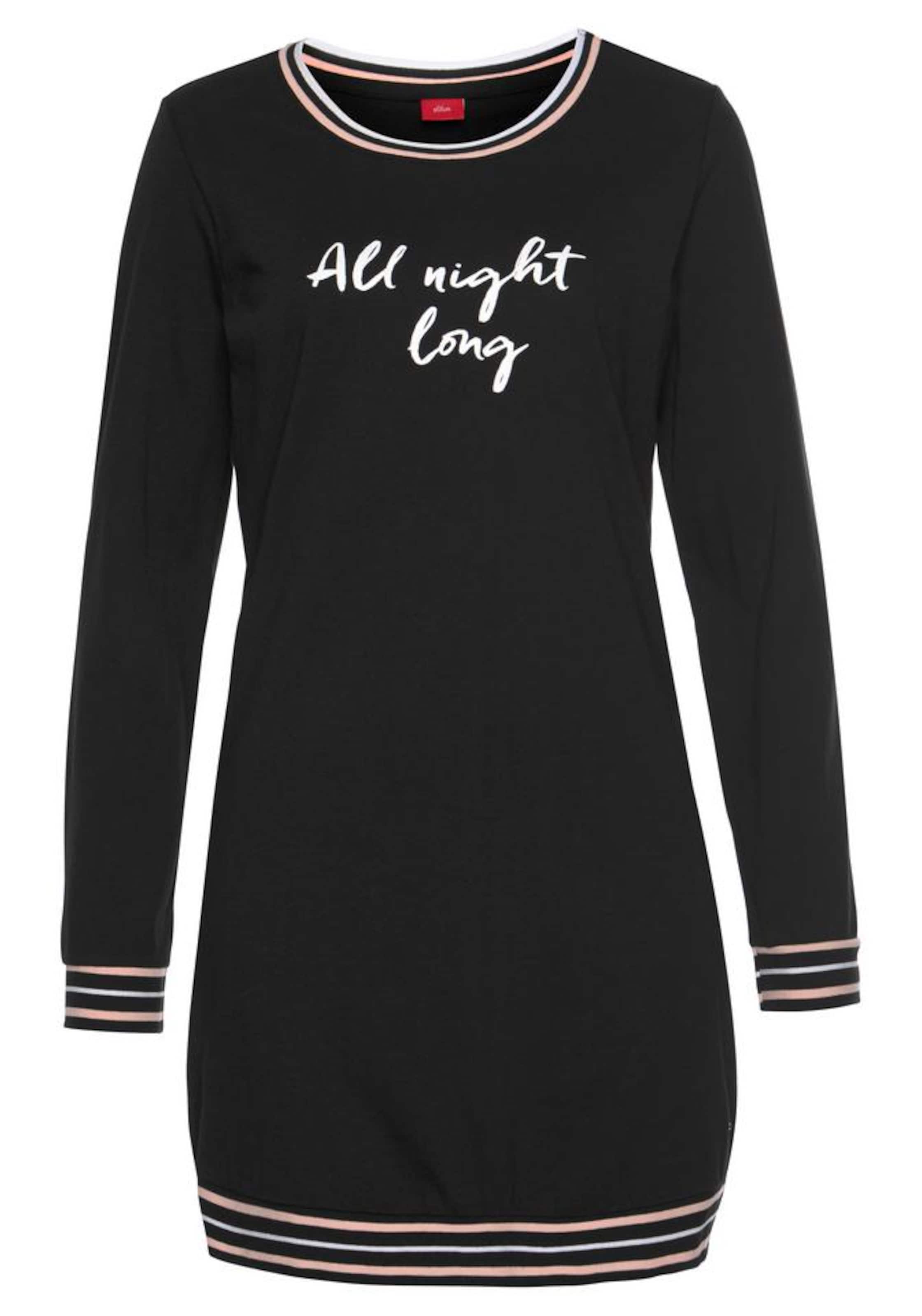 s.Oliver Nachthemd in Schwarz: Vorderseite