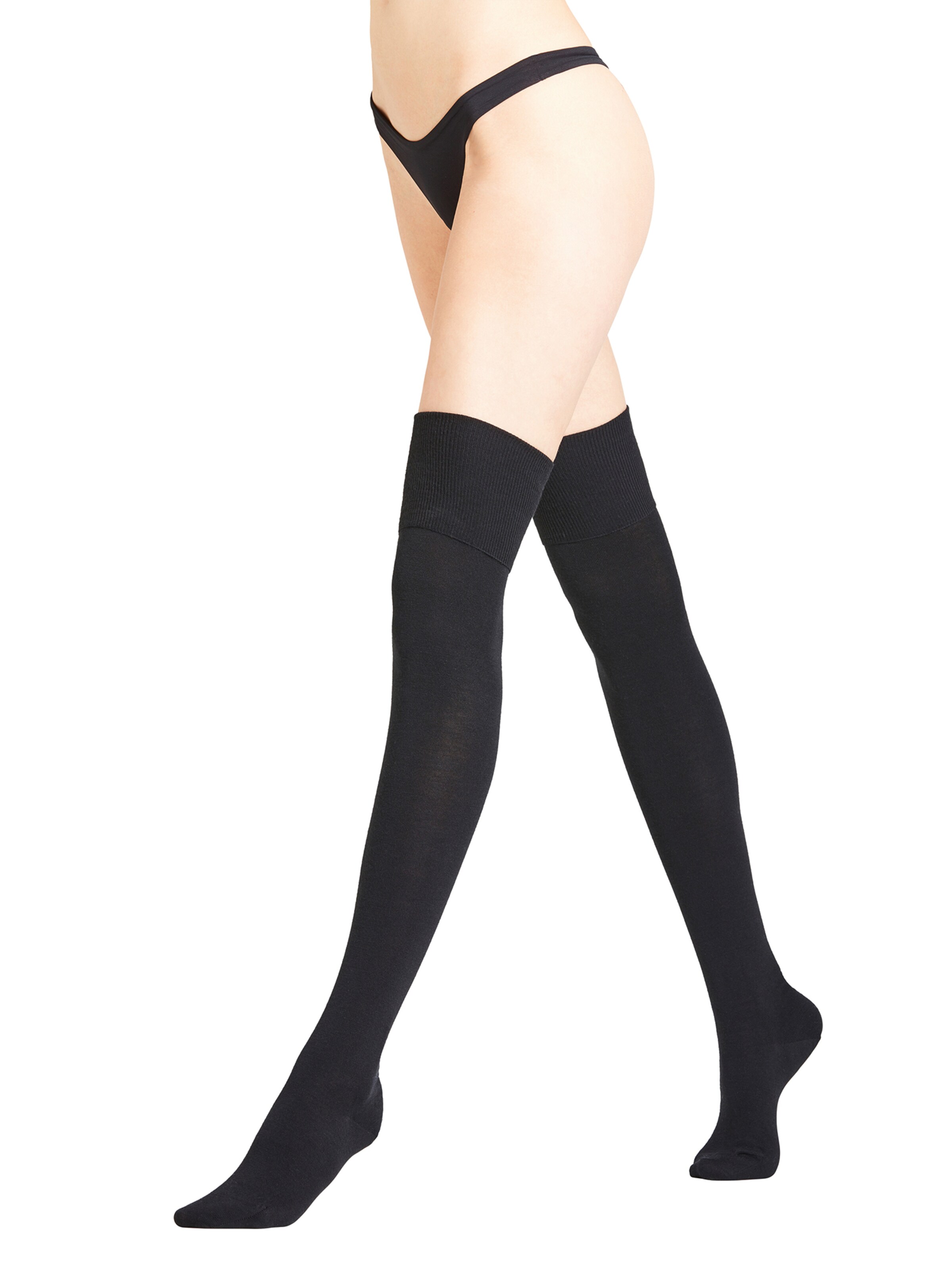 FALKE Overknee Strümpfe in Schwarz: Vorderseite