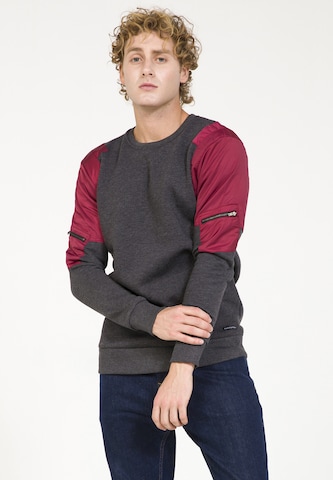 Sweat-shirt PLUS EIGHTEEN en gris : devant