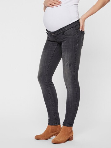 Skinny Jeans 'Julia' di MAMALICIOUS in grigio: frontale