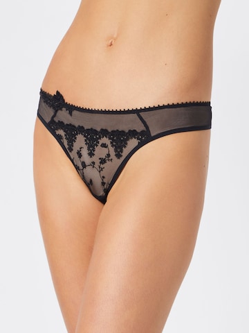 PASSIONATA - Tanga 'White Nights' en negro: frente