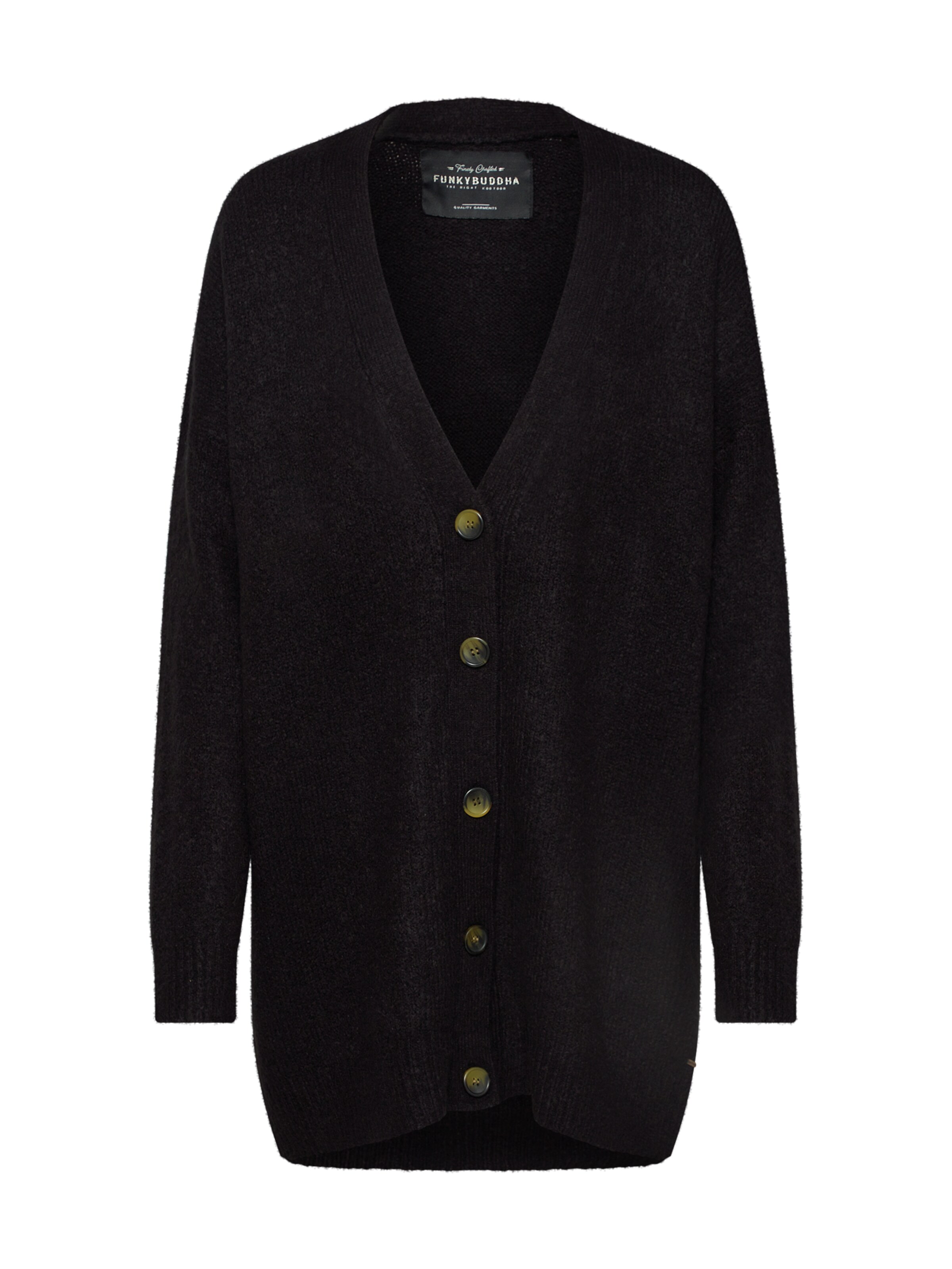 Funky Buddha - Strickjacke in schwarz