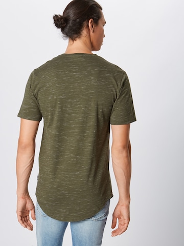 Only & Sons Shirt 'onsMATTY MELANGE LONGY TEE' in Grün: zadná strana