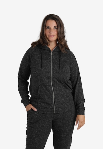 ENDURANCE Athletic Zip-Up Hoodie 'Olivia' in Black: front