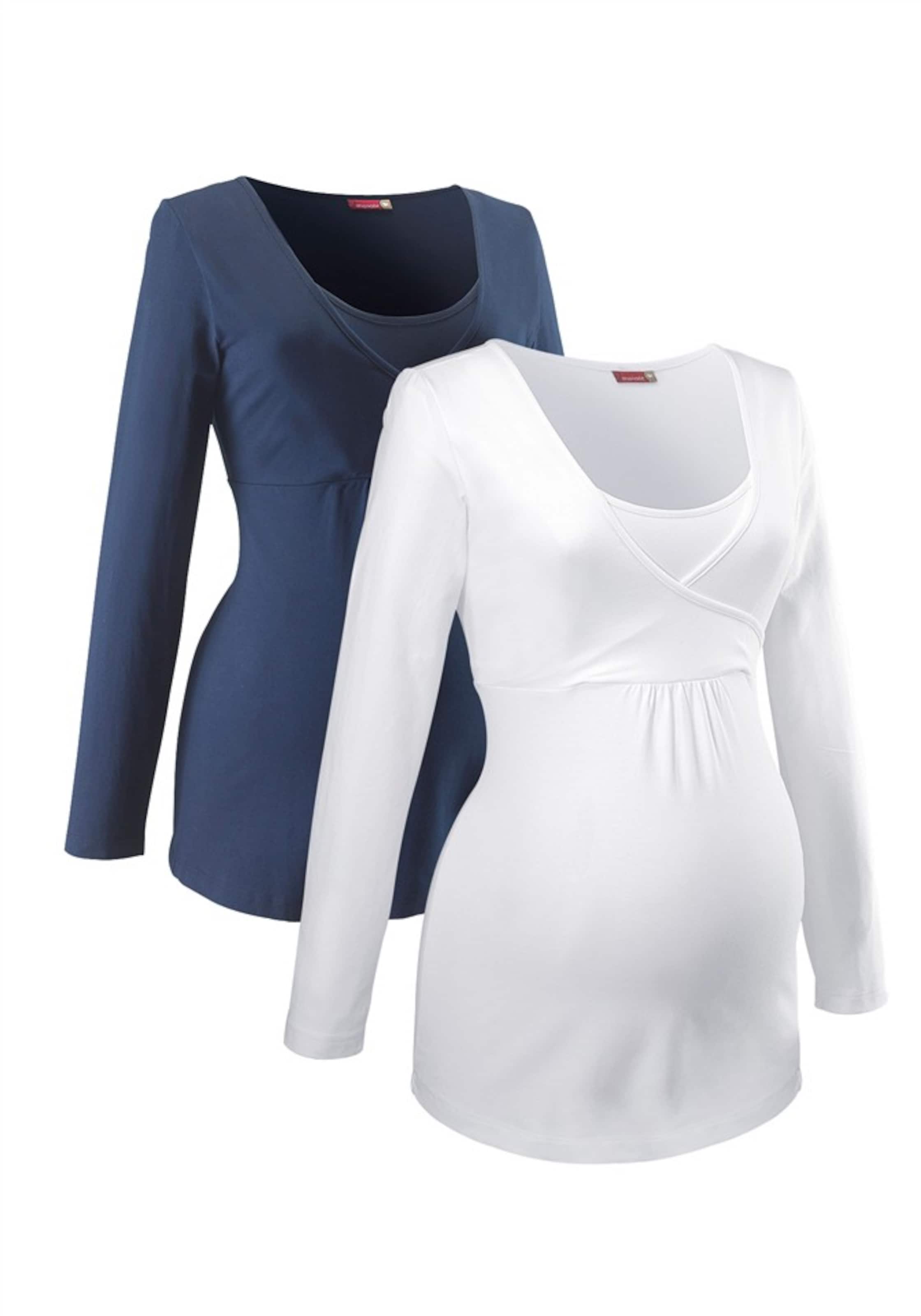 Neun Monate Stillshirt (Packung, 2 Stück) in Blau: Vorderseite