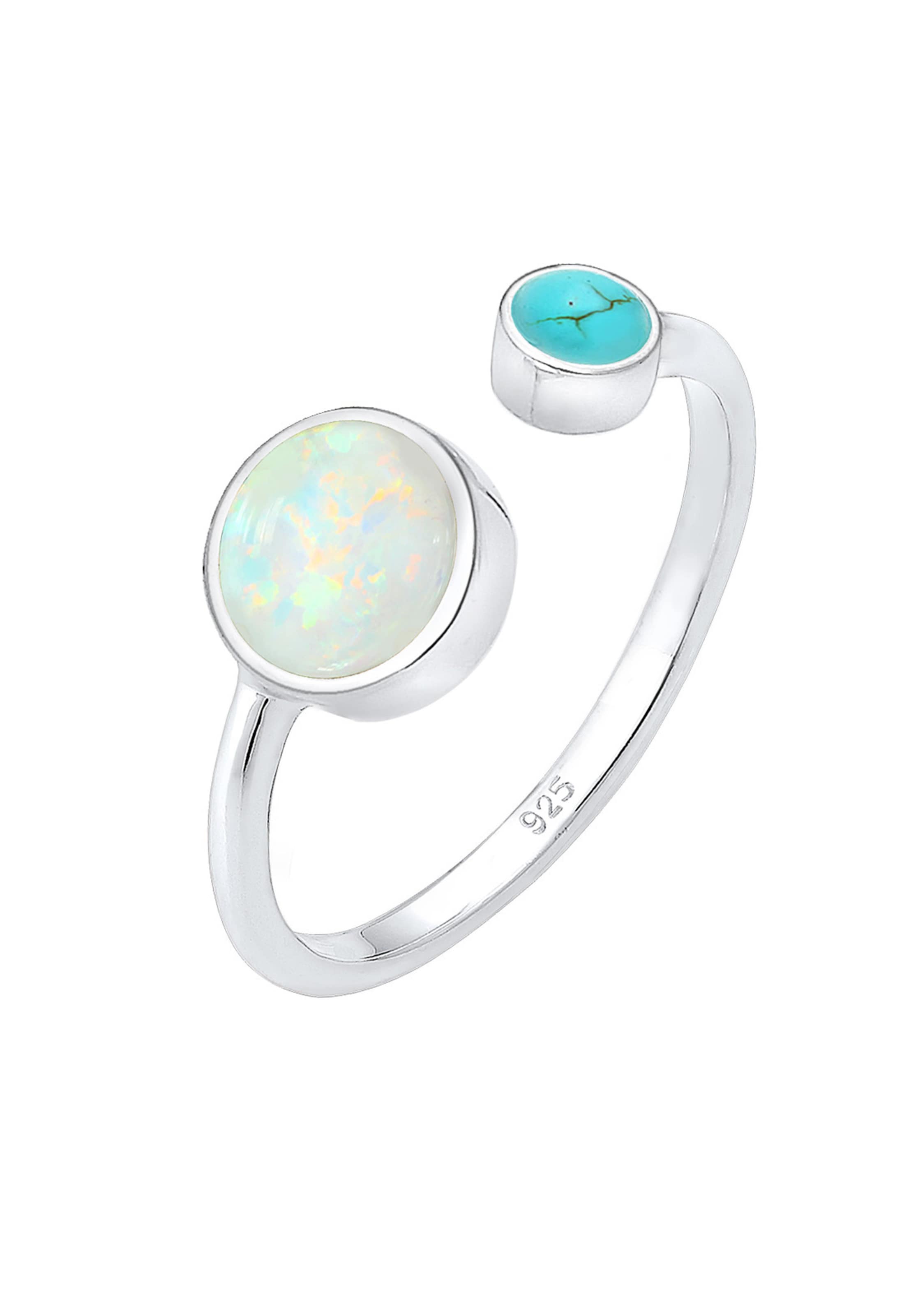 ELLI Ring 'Opal' in Silver: front