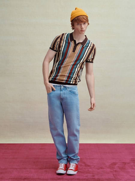 Valery - Striped Polo Denim Look