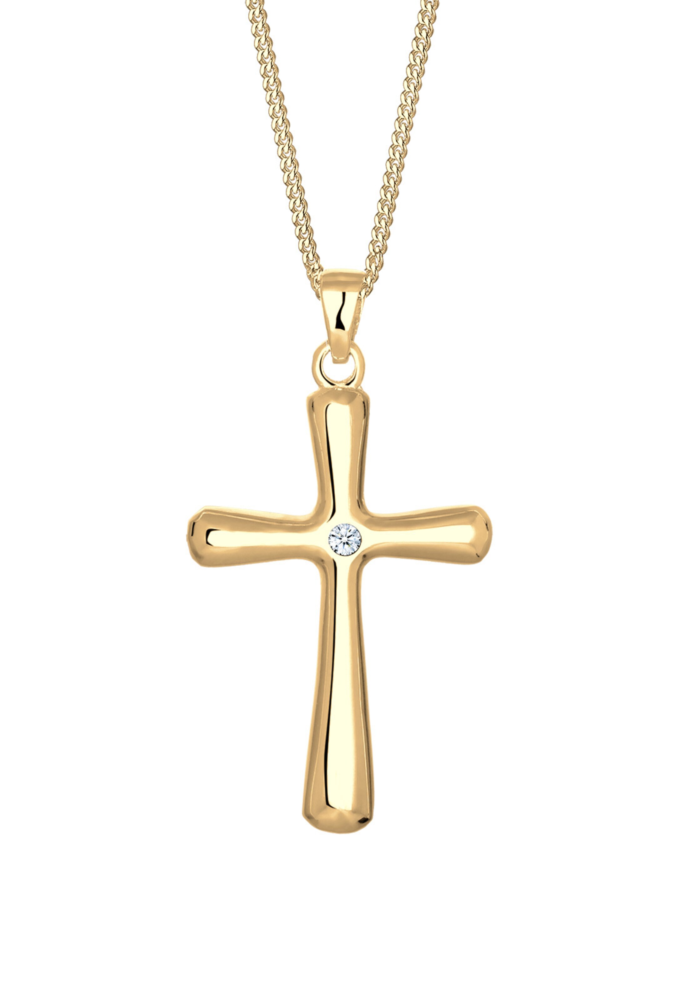 Elli DIAMONDS Necklace 'Kreuz' in Gold
