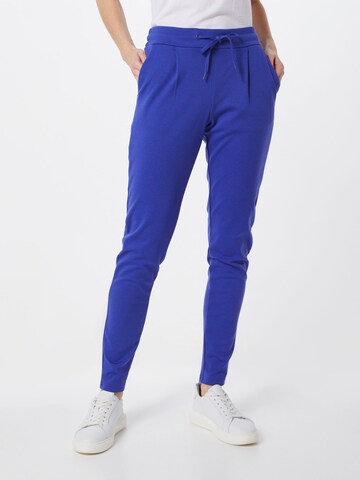 ICHI Tapered Pleat-Front Pants 'KATE PA2' in Blue: front