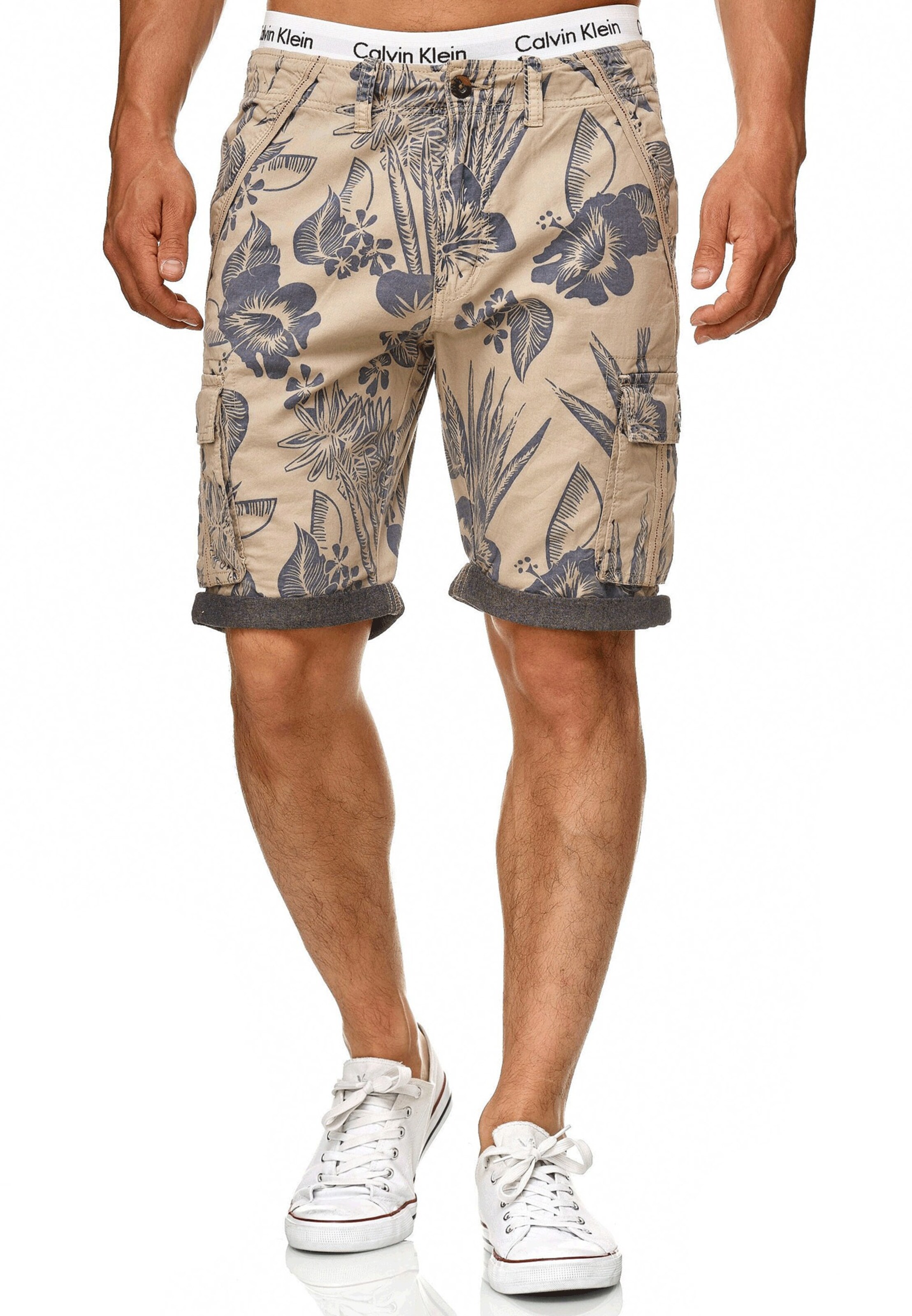 INDICODE JEANS Regular Cargo trousers 'Albert' in Beige: front