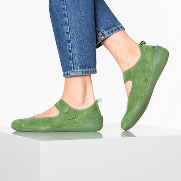 THINK! Ballet Flats with Strap in Green: front
