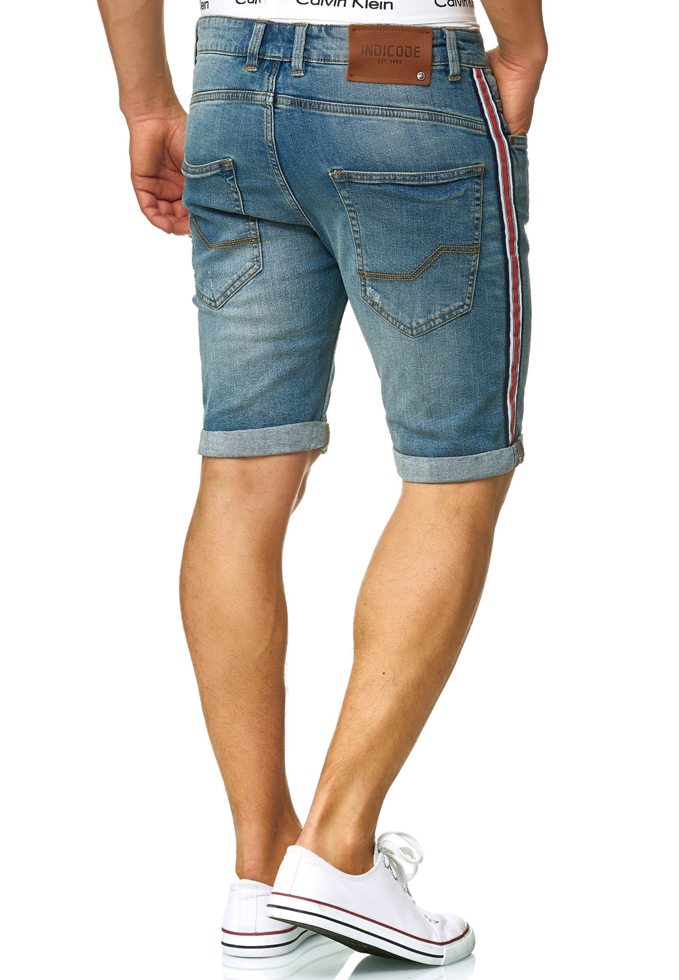 INDICODE JEANS Slimfit Shorts 'Fife' in Blau