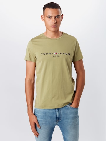 Regular fit Maglietta di TOMMY HILFIGER in verde: frontale