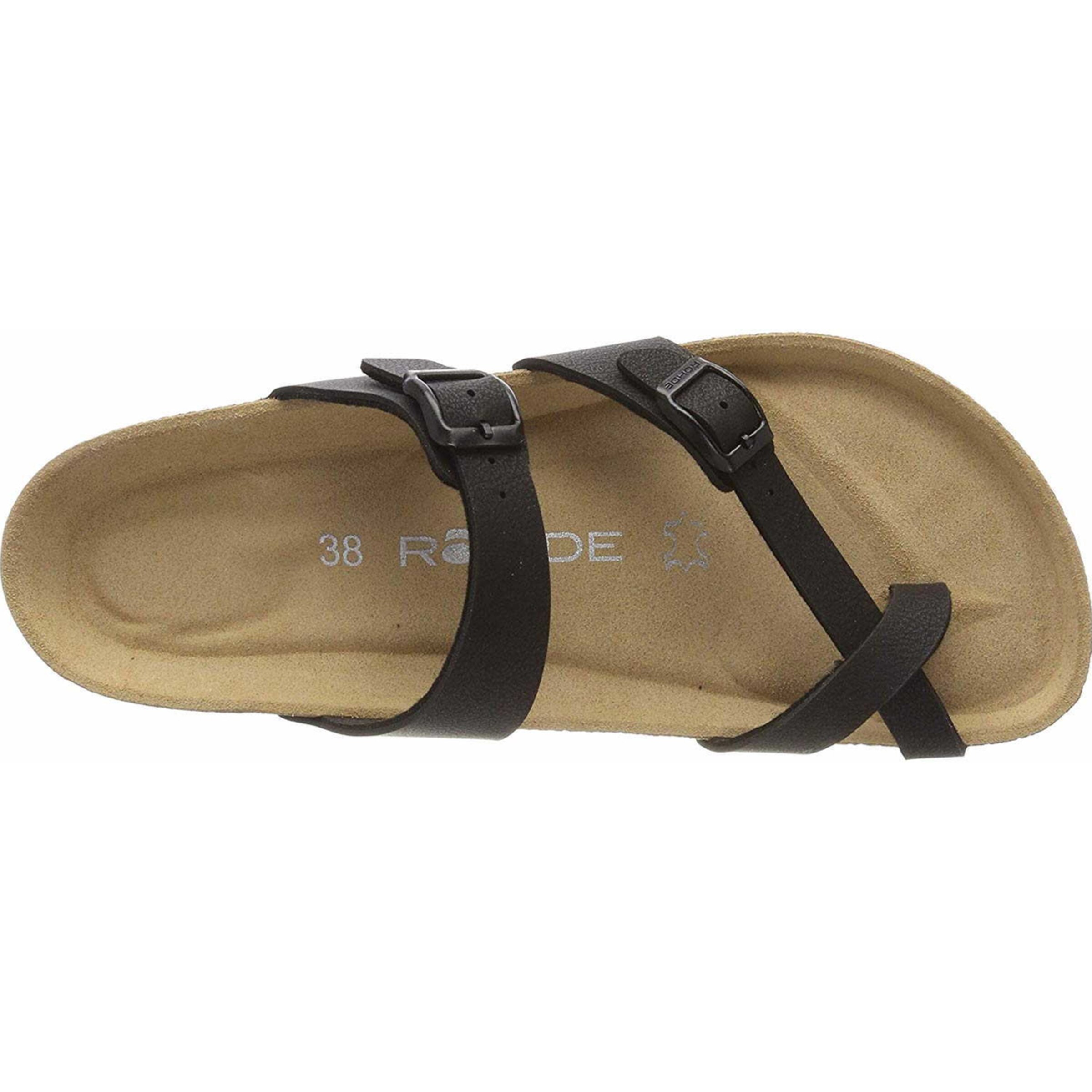 Tongs ROHDE en noir : devant