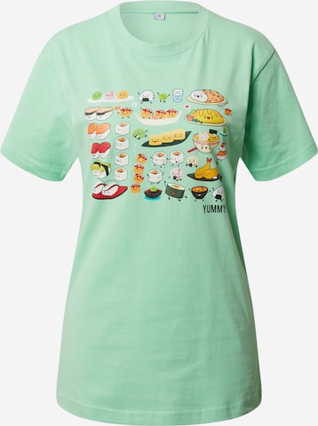 Tricou 'Pick A Sushi' de la Merchcode pe verde: față