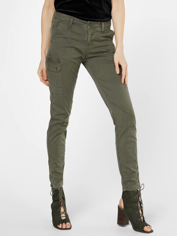 Le Temps Des Cerises Slim fit Cargo Pants 'Army' in Green: front