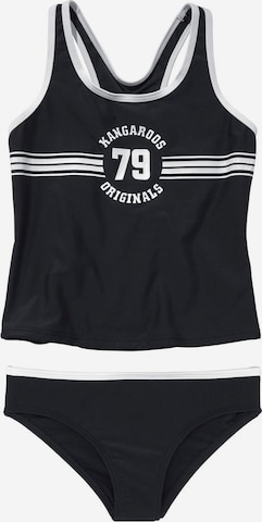 KangaROOS T-shirt Bikini 'Sporty' in Black: front