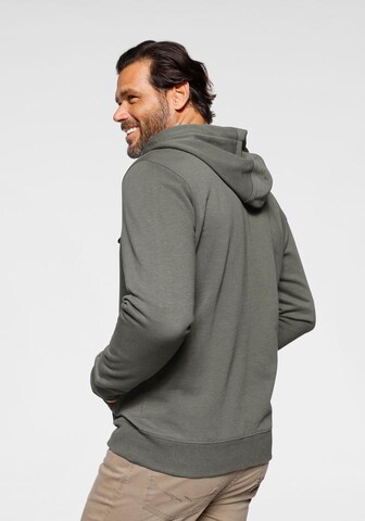 Man's World Zip-Up Hoodie in Green: front