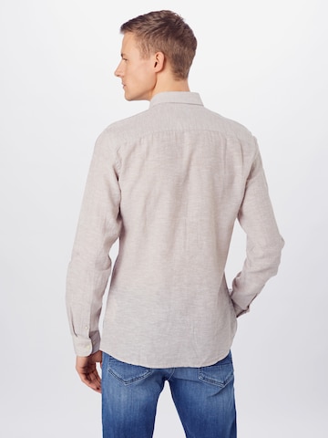 Only & Sons Slim fit Button Up Shirt 'ONSCaiden' in Beige
