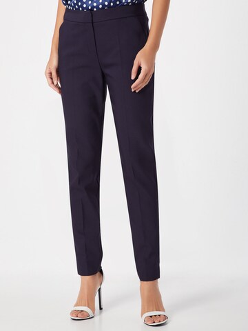 Coupe slim Pantalon à plis COMMA en bleu : devant