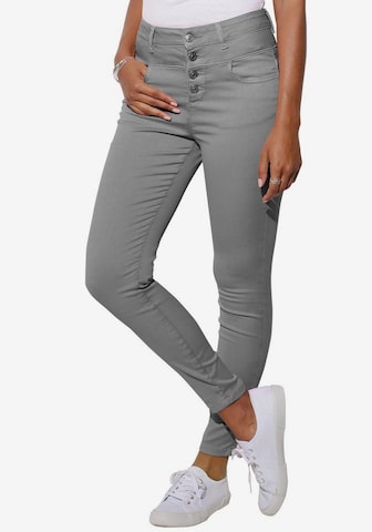 LASCANA Skinny Jeans in Grey: front