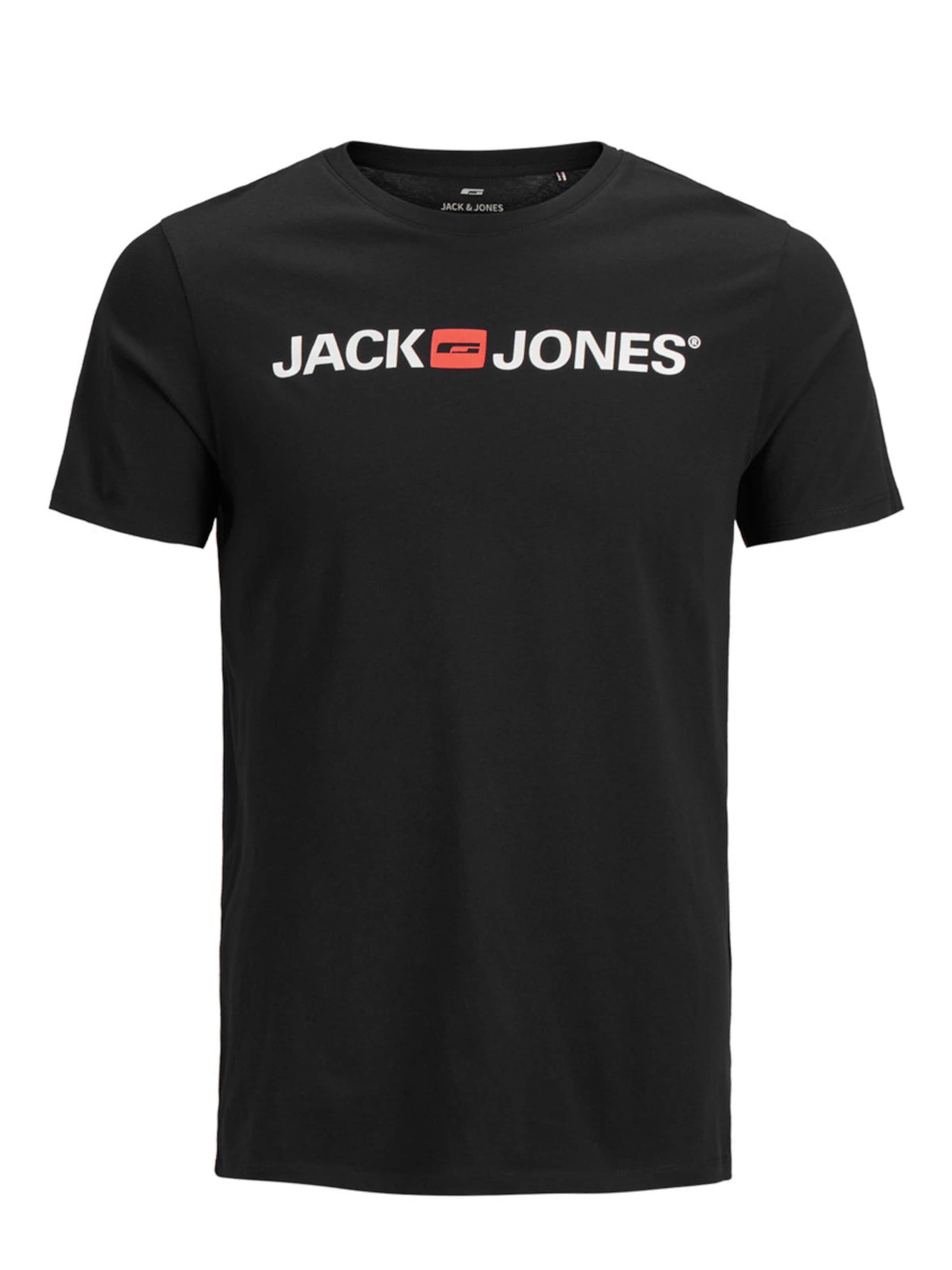 T-Shirt 'Essentials' JACK & JONES en noir : devant