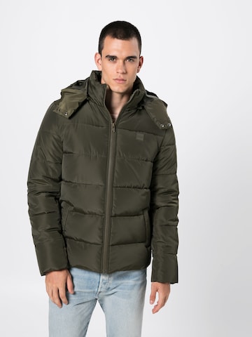 Urban Classics Winter jacket in Green: front