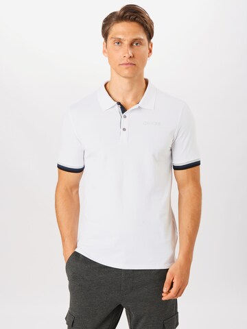 GUESS Poloshirt 'Clancy' in Weiß: predná strana