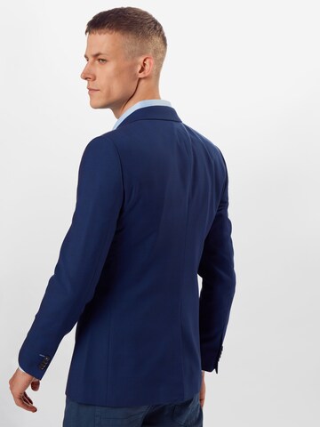 Coupe slim Veste de costume '3 PIECE BLUE SELF CHECK...' BURTON MENSWEAR LONDON en bleu