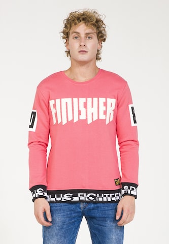 Sweat-shirt PLUS EIGHTEEN en rose : devant