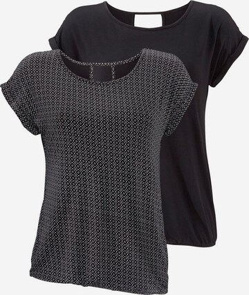 LASCANA Shirt in Zwart: voorkant