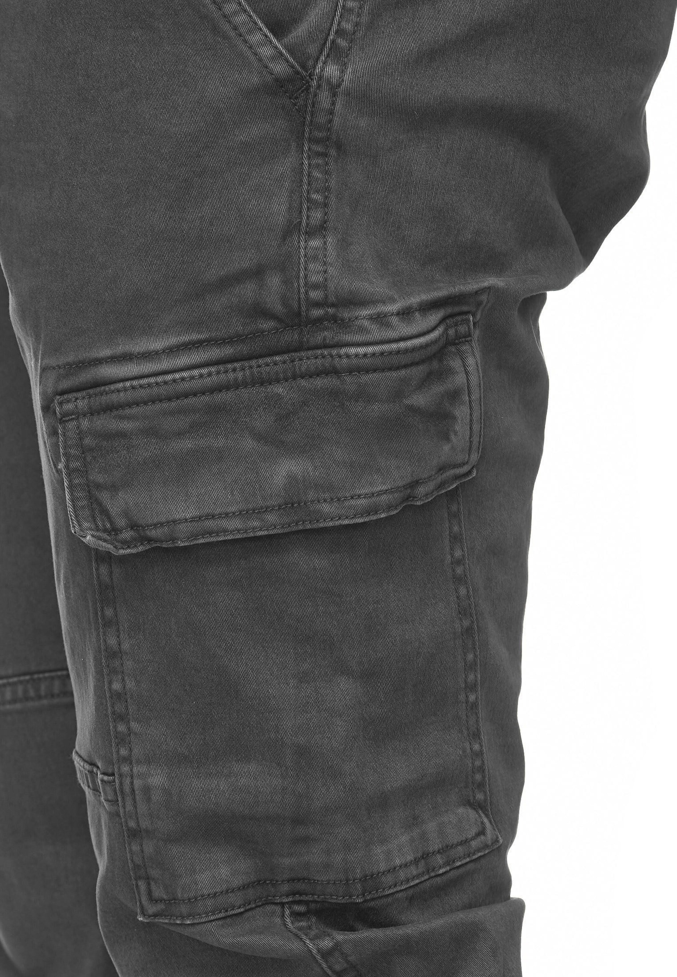 INDICODE JEANS Tapered Cargohose 'August' in Grau