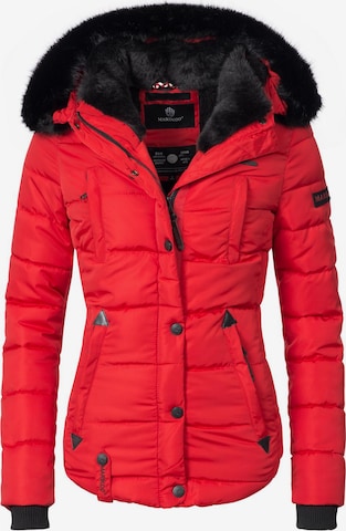MARIKOO Winter jacket 'Lotusblüte' in Red: front