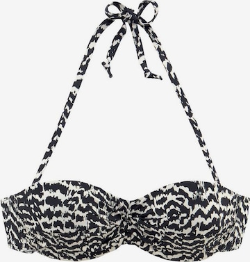 LASCANA Bandeau Bikinitop 'Clara' in Zwart: voorkant