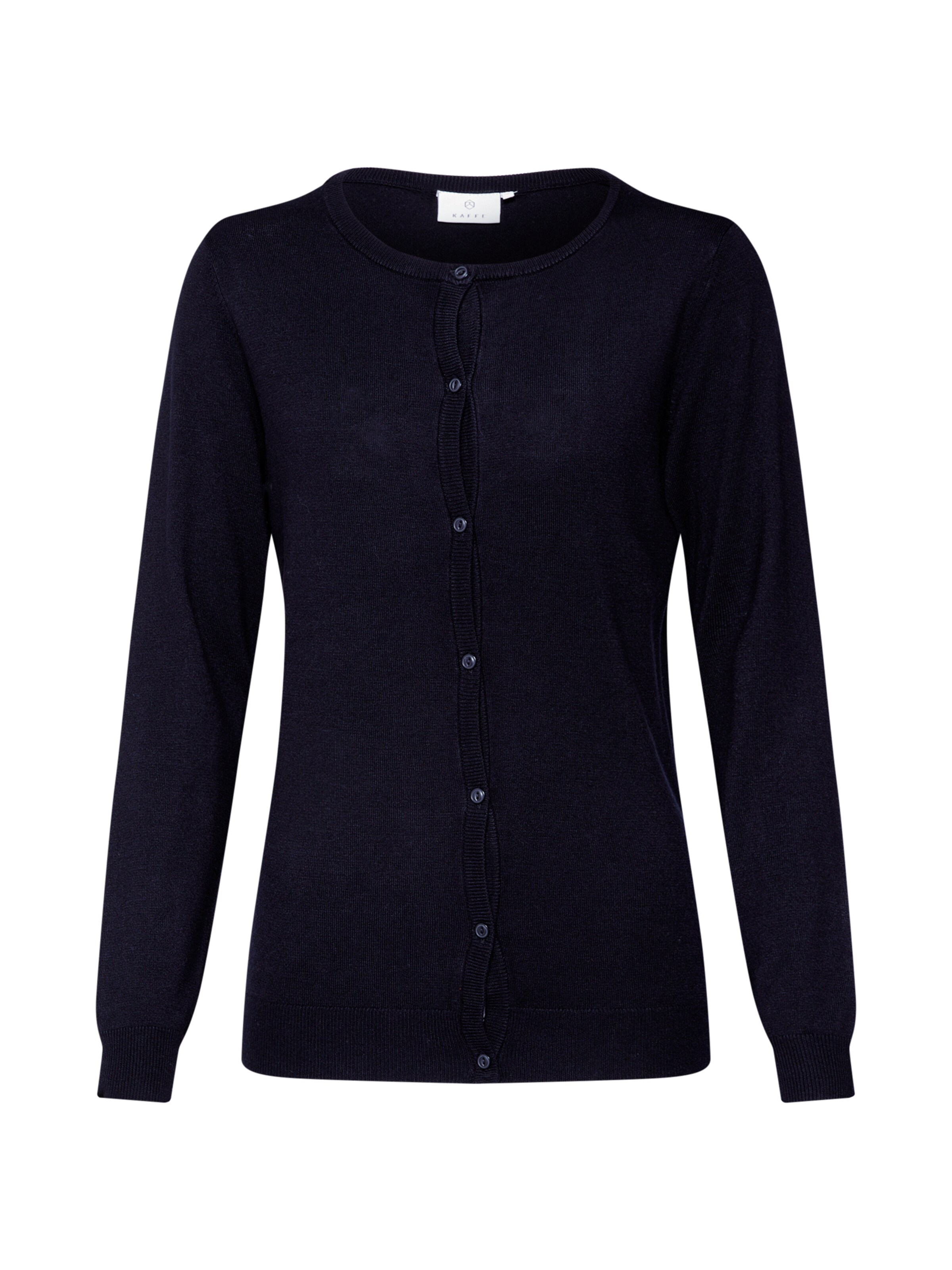 Kaffe - Gebreid vest 'Astrid O' in de kleur Zwart